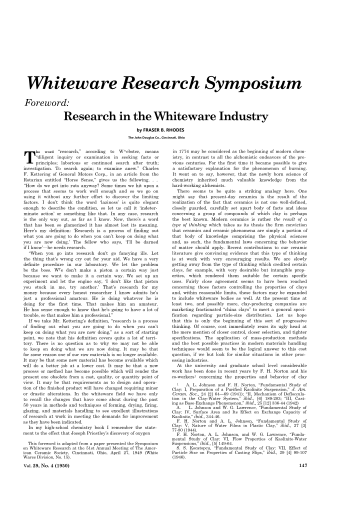 Whiteware Research Symposium 