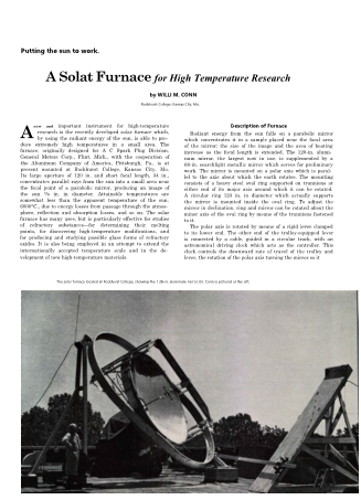 A Solar Furnace for High-Temperature Research 