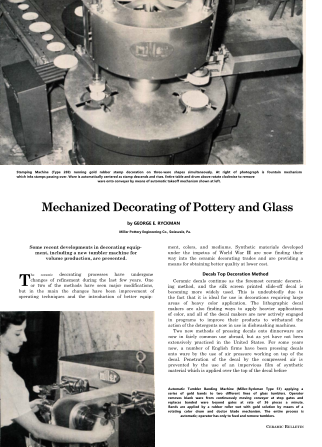 Mechanized Decorating for Potter and Glass 