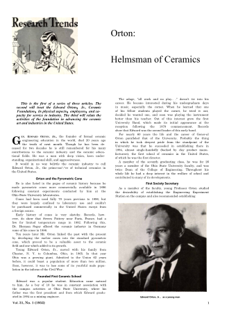 Orton: Helmsman of Ceramics 