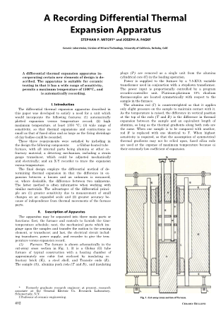 A Recording Differential Thermal Expansion Apparatus 