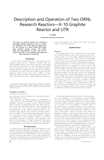 Description and Operation of Two ORNL Research Reactors—X-10 Graphite Reactor and LITR 