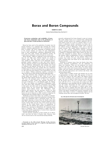 Borax and Boron Compounds 