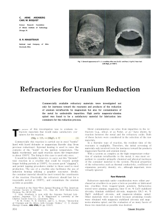 Refractories for Uranium Reduction 
