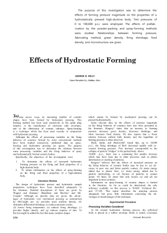 Effects of Hydrostatic Forming 