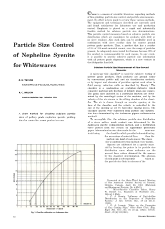 Particle Size Control of Nepheline Syenite for Whitewares 