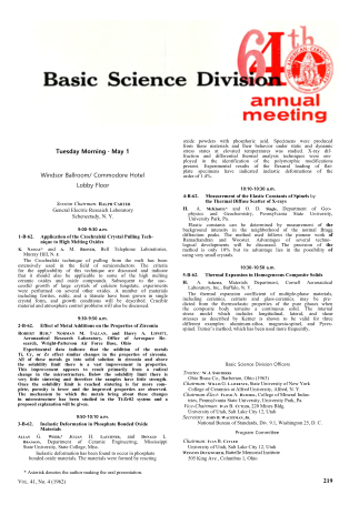 Basic Science Division Program 