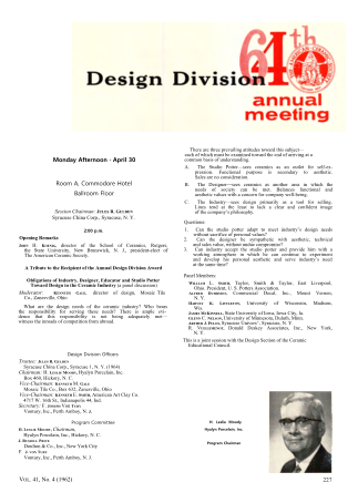 Design Division Program 