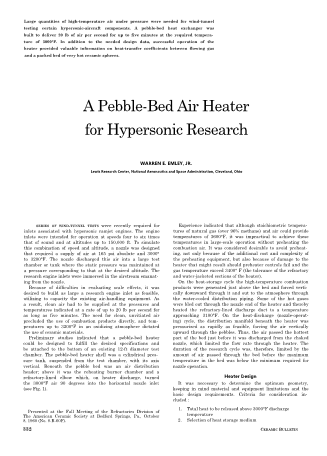 A Pebble-Bed Air Heater for Hypersonic Research 