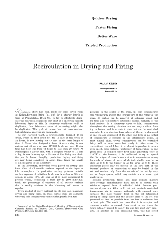 Recirculation in Drying and Firing 