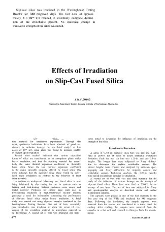 Effects of Irradiation on Slip-Cast Fused Silica 
