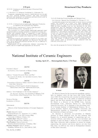 National Institute of Ceramic Engineers Program 