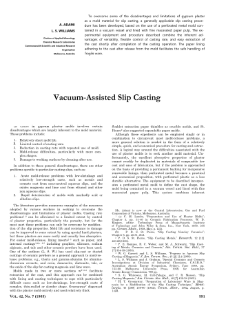 Vacuum-Assisted Slip Casting 