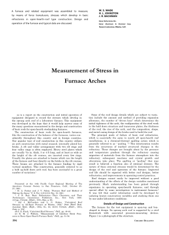 Measurement of Stress in Furnace Arches 