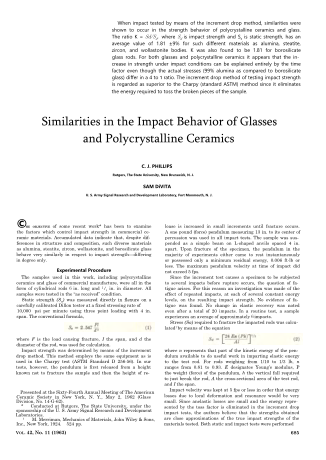 Similarities in the Impact Behavior of Glasses and Polycrystalline Ceramics 