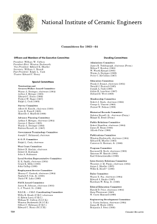 N.I.C.E. Committees for 1963-64 