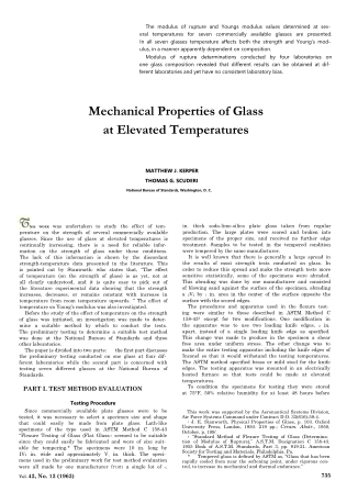 Mechanical Propertiesof Glass at Elevated Temperatures 