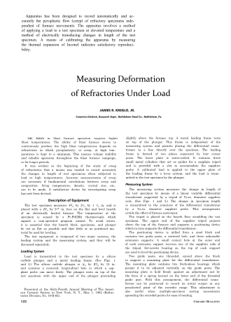 Measuring Deformation of Refractories Under Load 