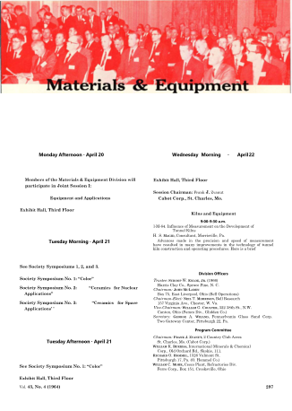 Materials and Equipment Division Program 
