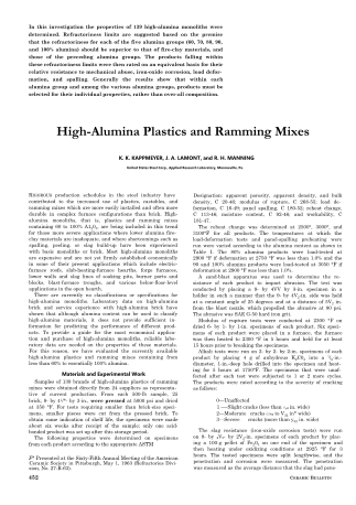 High-Alumina Plastics and Ramming Mixes 