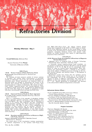 Refractories Division Program 