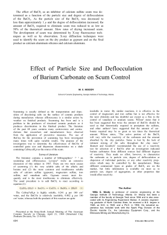 Effect of Particle Size and Deflocculation of Barium Carbonate on Scum Control 