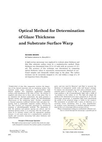 Optical Method for Determination of Glaze Thickness and Substrate Surface Warp 