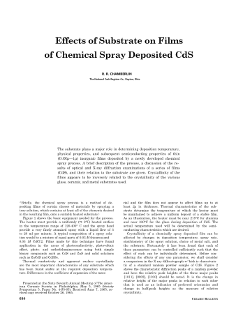 Effects of Substrate on Films of Chemical Spray Deposited CdS 