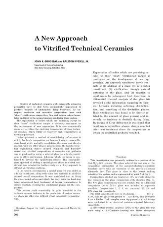 A New Approach to Vitrified Technical Ceramics 