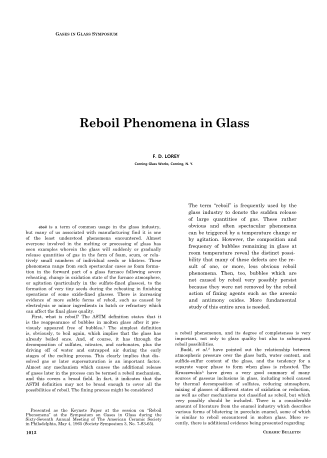 Reboil Phenomena in Glass 