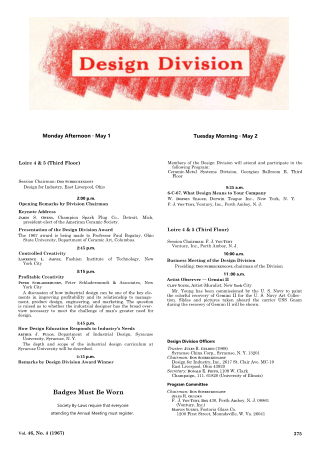 Design Division Program 