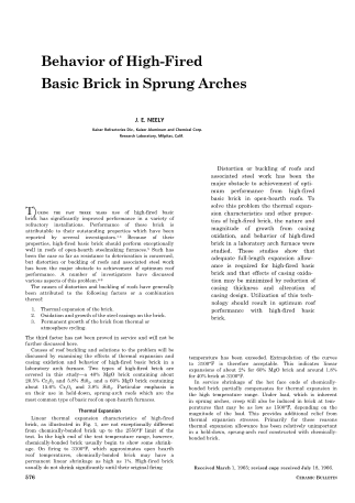 Behavior of High-Fired Basic Brick in Sprung Arches 