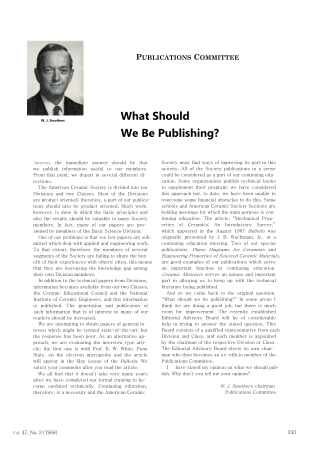 Whay Should We Be Publishing? 