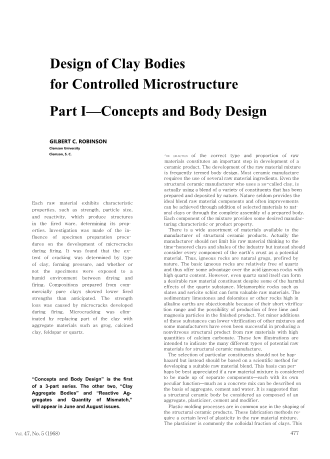 Design of Clay Bodies for Controlled Microstructure 
