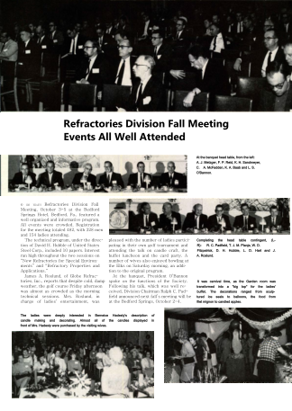 Refractories Division Fall Meeting Events Well Attended 