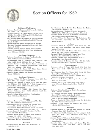 Section Officers for 1969 