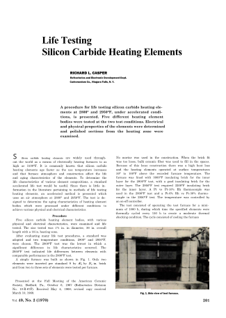 Life Testing Silicon Carbide Healting Elements 