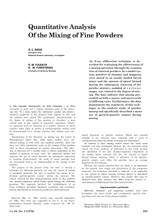 Quantitative Analysis of the Mixing of Fine Powders 