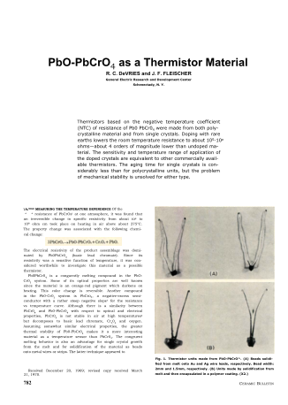 PbO PbCrO, as a Thermistor Material 