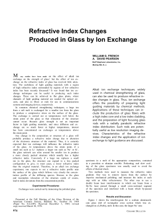 Refractive Index Changes Produced in Glass by Ion Exchange 