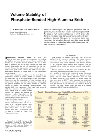 Volume Stability of Phosphate-Bonded High-Alumina Brick 