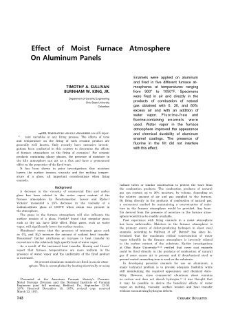 Effect of Moist Furnace Atmosphere on Aluminum Panels 