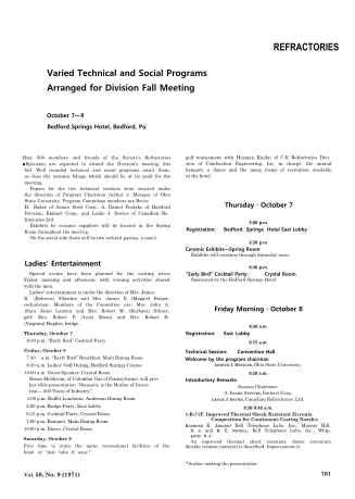 Refractories Division Fall Meeting Program 