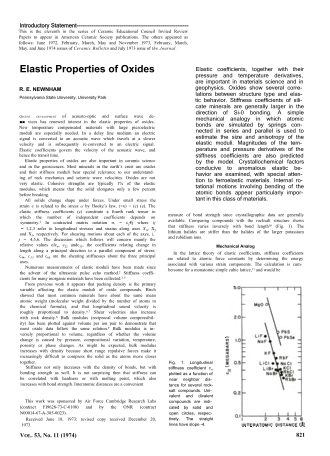 Elastic Properties of Oxides
