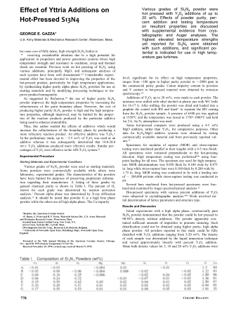 Effect of Yttria Additions on Hot-Presses S13N4