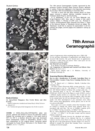 78th Annual Meeting Cermographic Contest Winners 