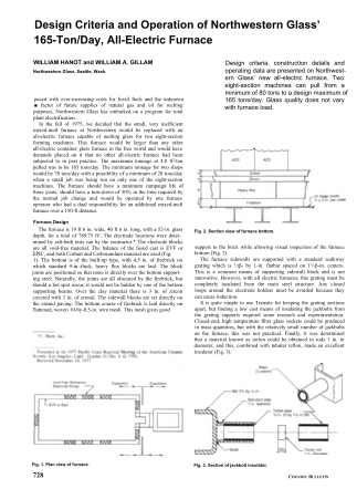 Design Criteria and Operation of Northwestern Glass 165-Ton/Day, All Electric Furnace