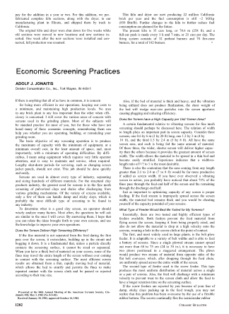 Economic Screening Practices