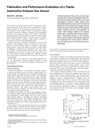 Fabrication and Performance Evaluation of a TitaniaAutomotive Exhaust Gas Sensor