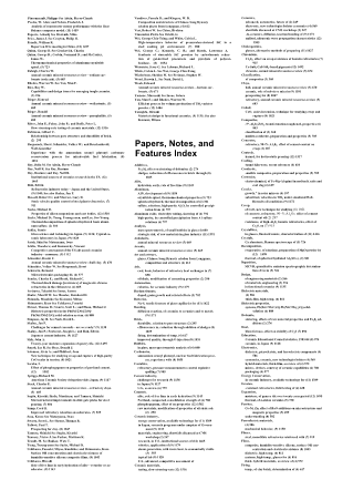 Papers, Notes, and Features Index